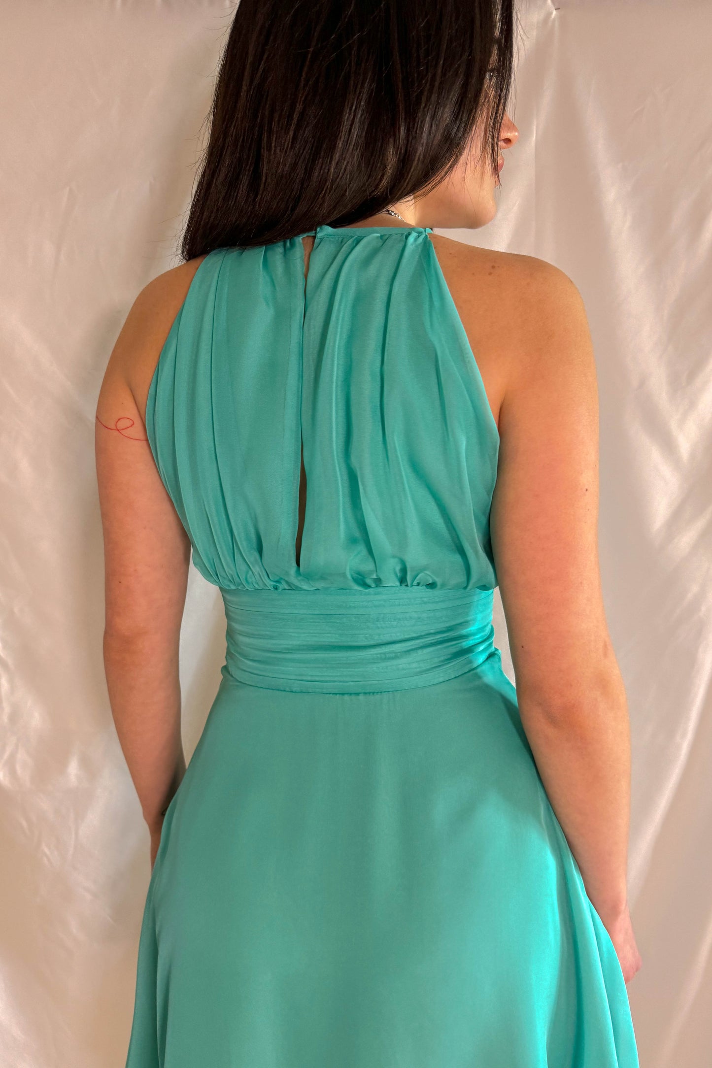 Abito chiffon corto Liu Jo colore turchese estate elegante retro