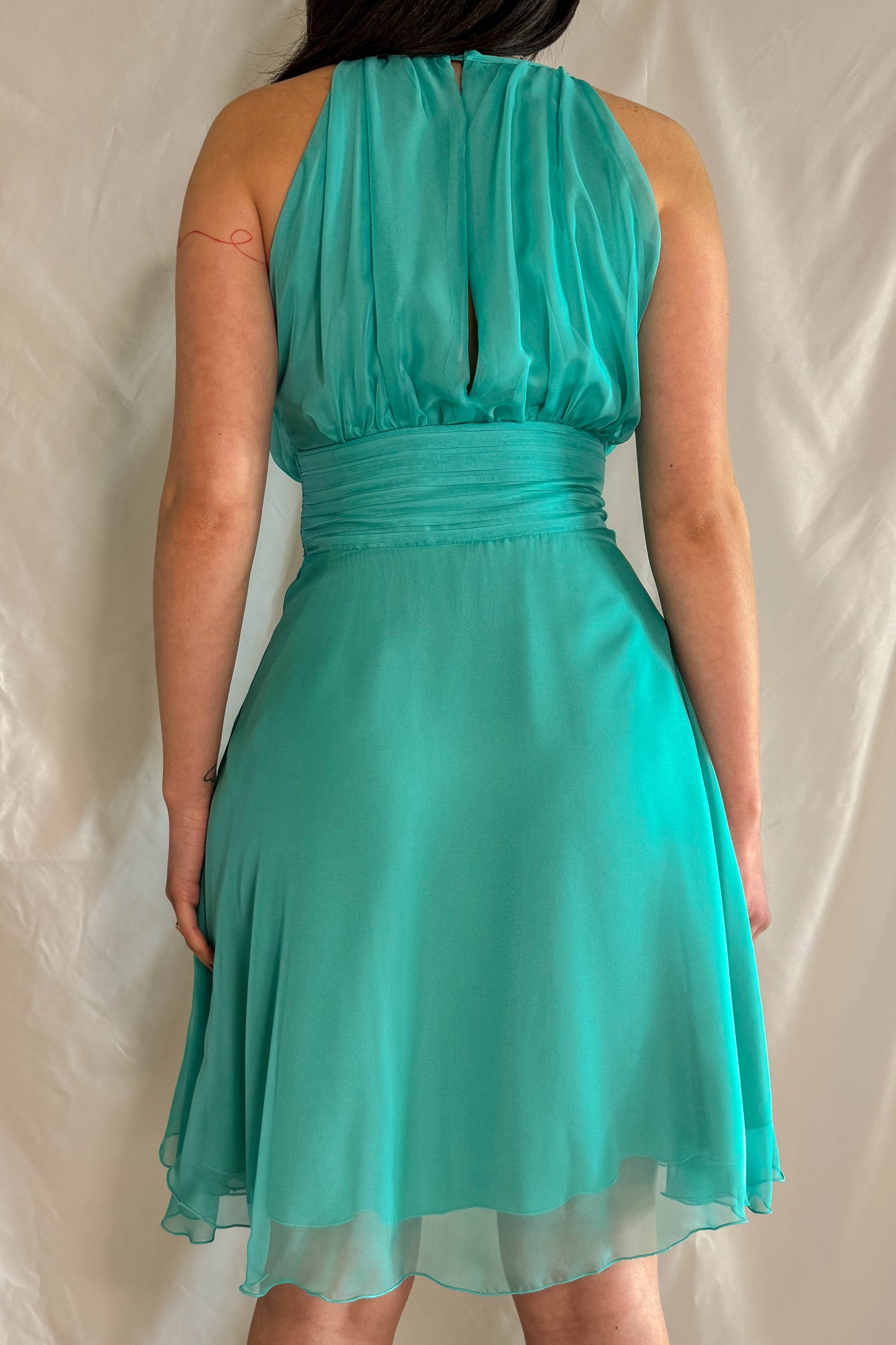 Abito chiffon corto Liu Jo colore turchese estate elegante retro