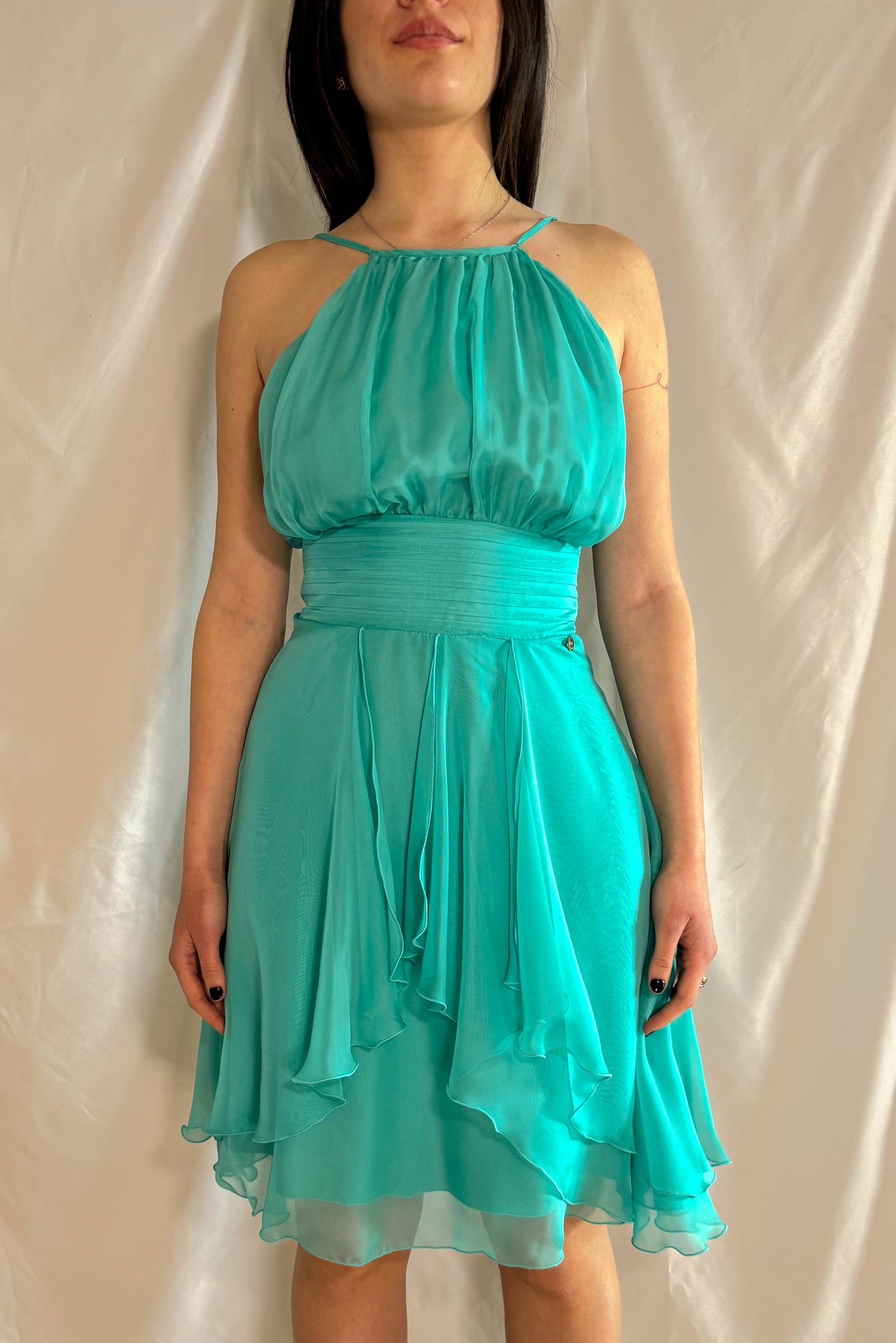 Abito chiffon corto Liu Jo colore turchese estate elegante