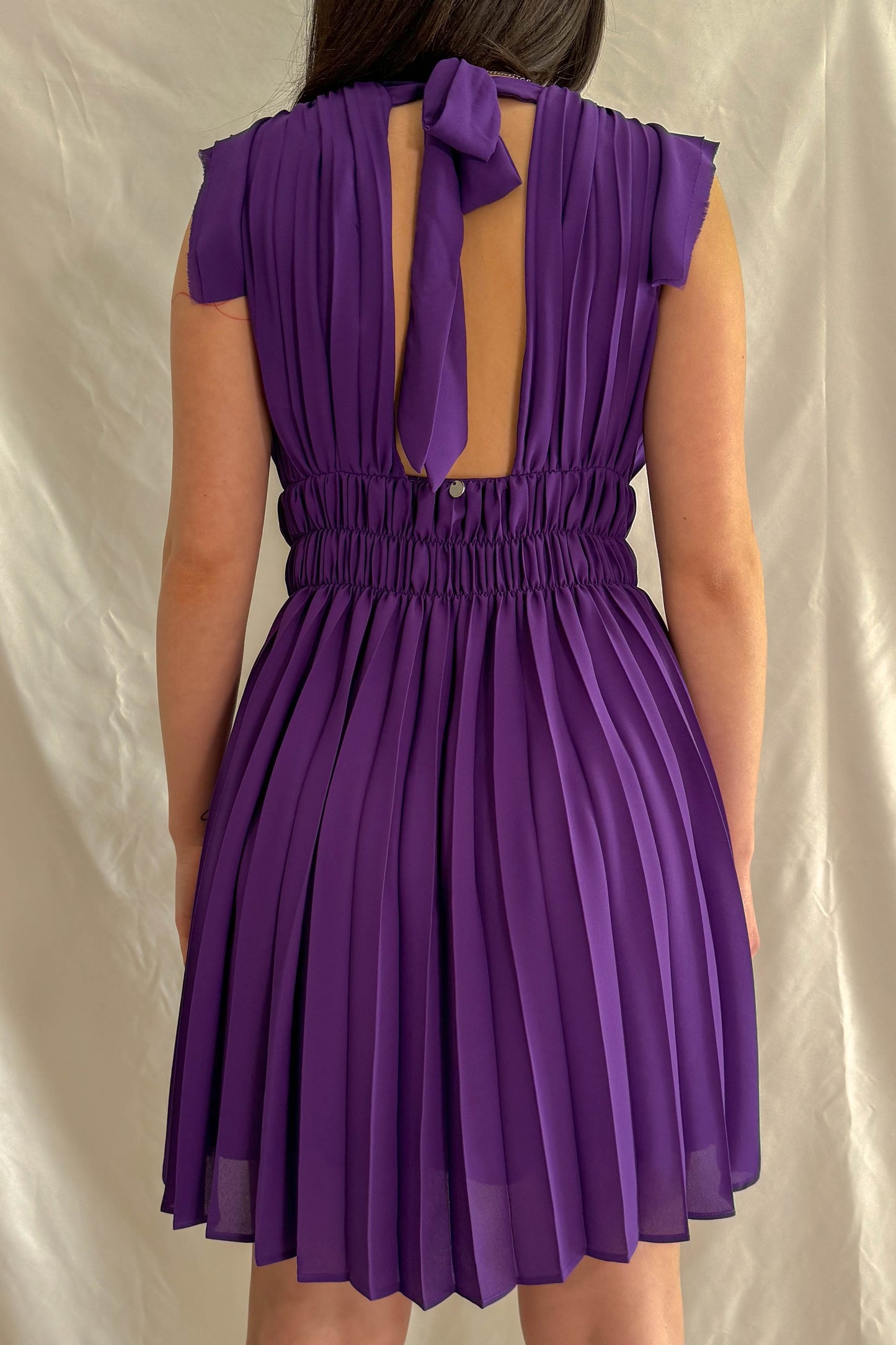 Abito plissettato viola Liu Jo elegante donna retro