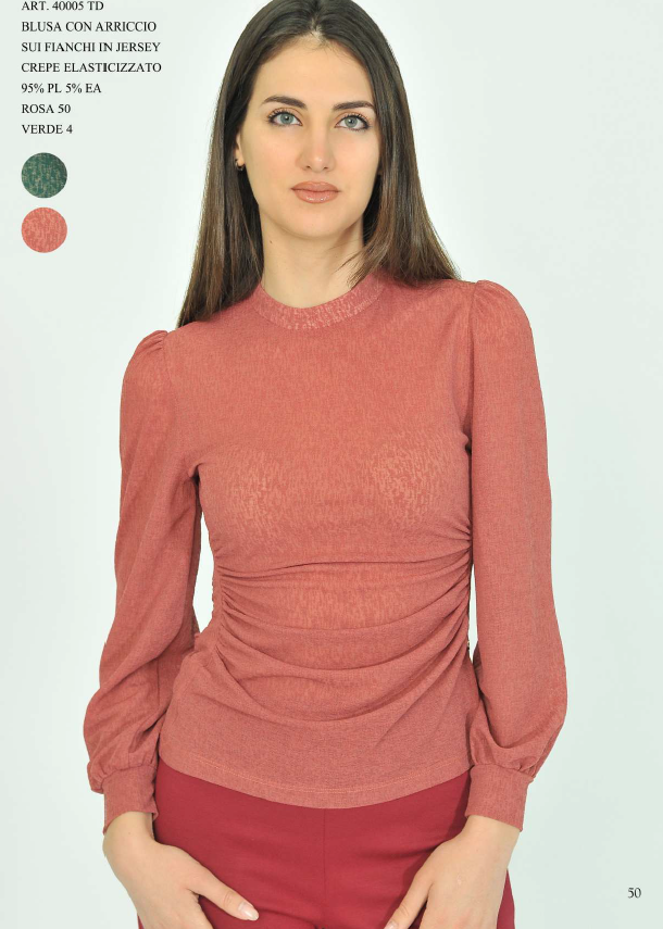 Blusa con arriccio in jeresy- Euforia