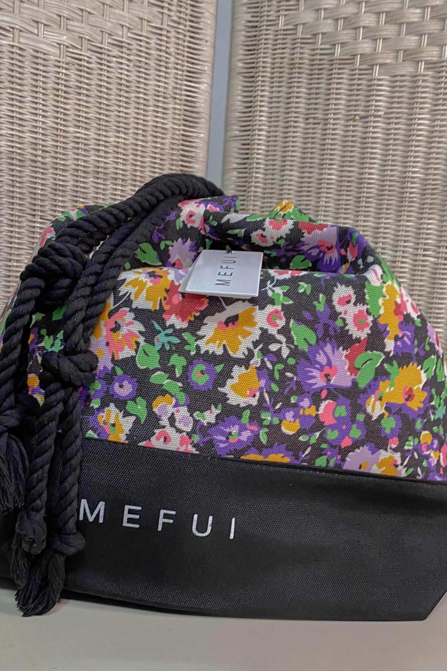 Borsa da mare MEFUI floreale con manici in corda