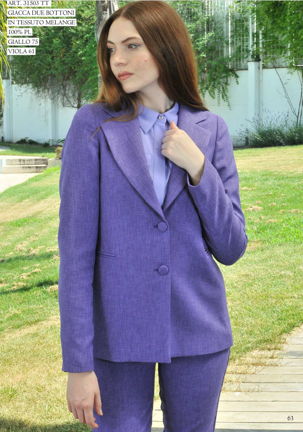 Tailleur giacca e pantaloni melange- Kajal