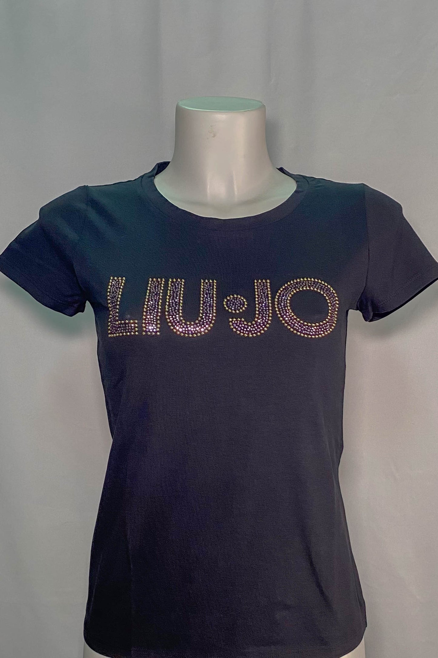 LIUJO-Tshirt-Strass-Logo-BLU