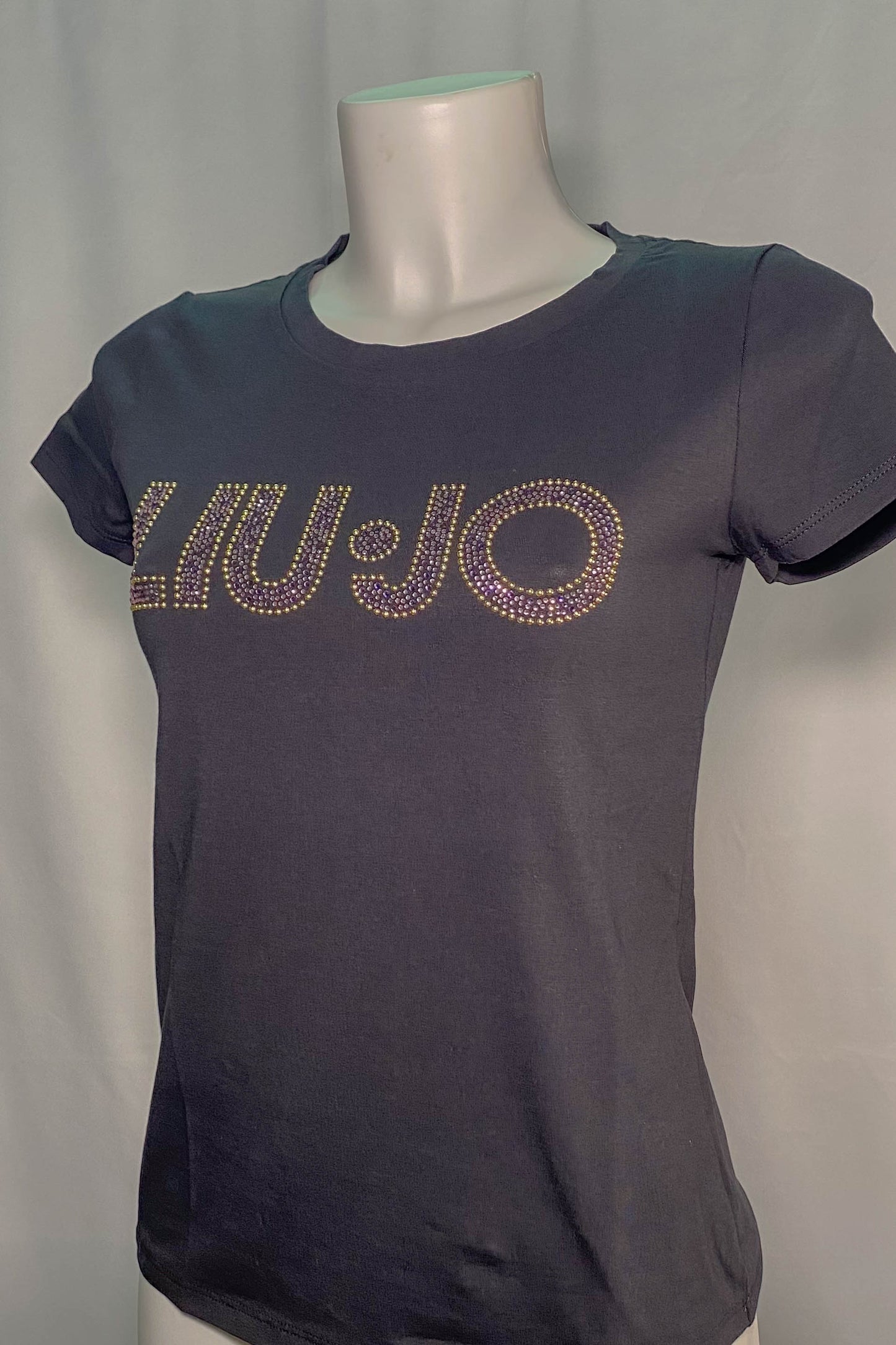 LIUJO-Tshirt-Strass-Logo-BLU