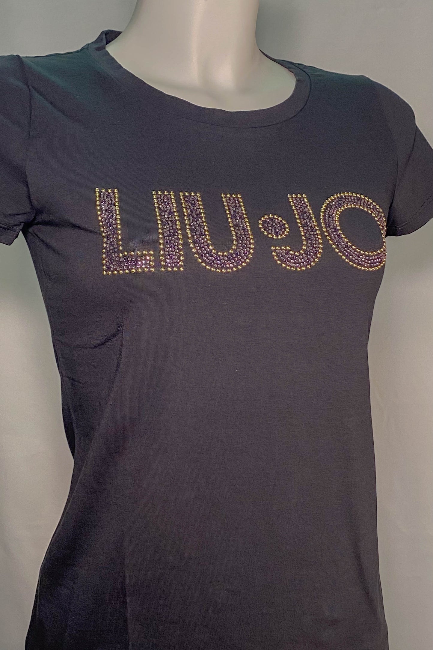 LIUJO-Tshirt-Strass-Logo-BLU