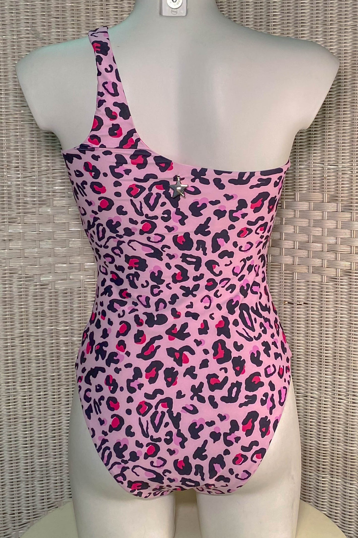 Costume intero LIU JO rosa e nero con stampa leopardata