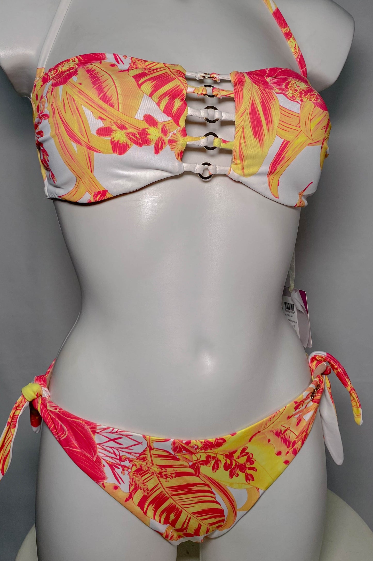 Costume bikini LIU JO fantasia floreale Bianco e Arancio