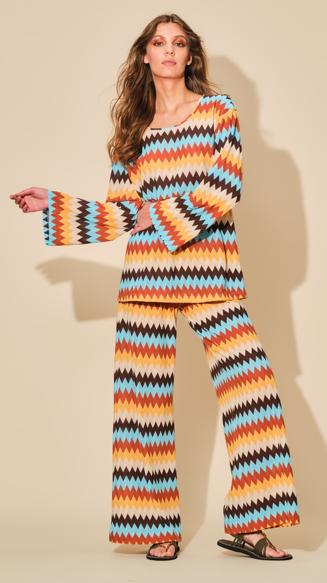 Pepita-Pantalone-Lungo-Estivo-Fantasia-Zig-Zag-3