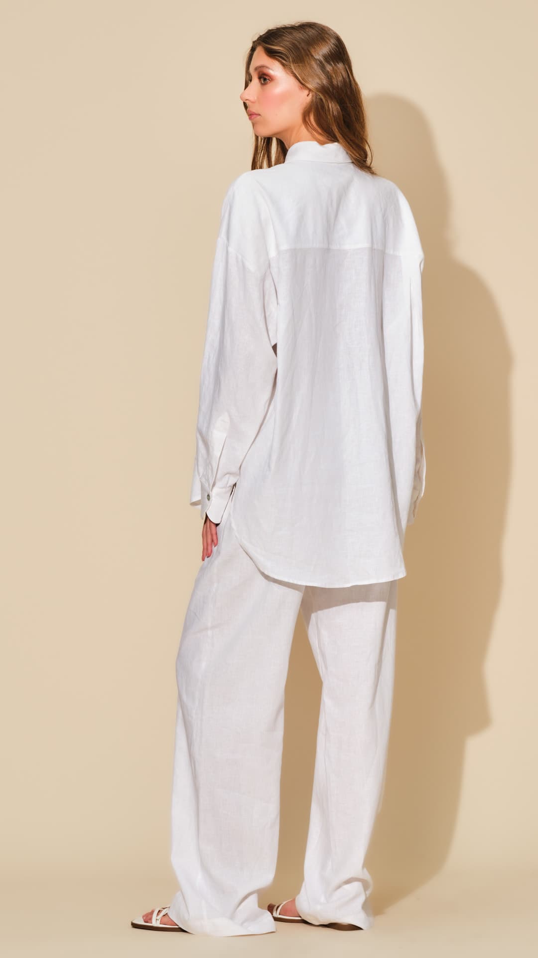 PANTALONE LUNGO OVER IN LINO E COTONE
