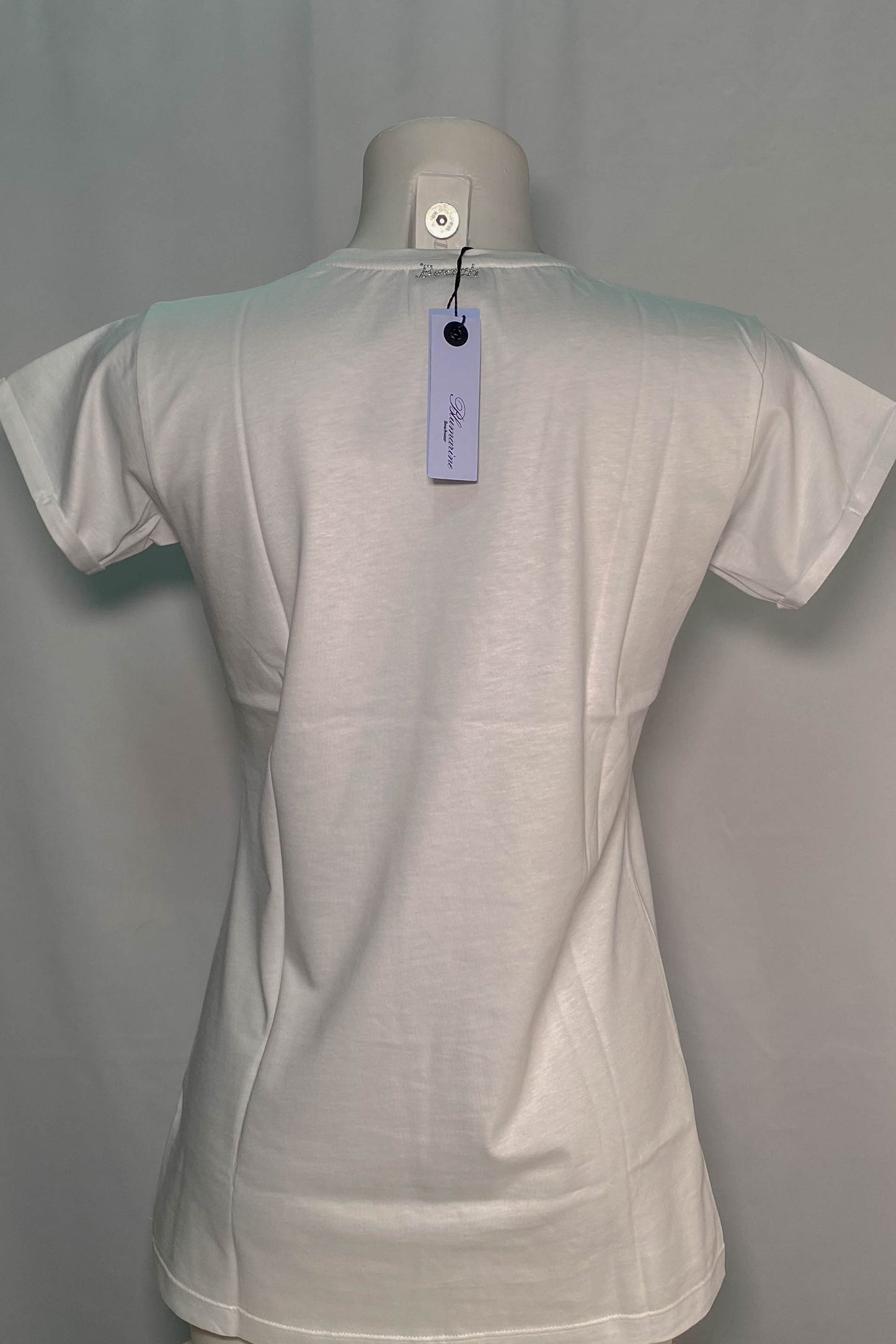 T-shirt Bluemarine con dettagli scintillanti e colorati sul davanti