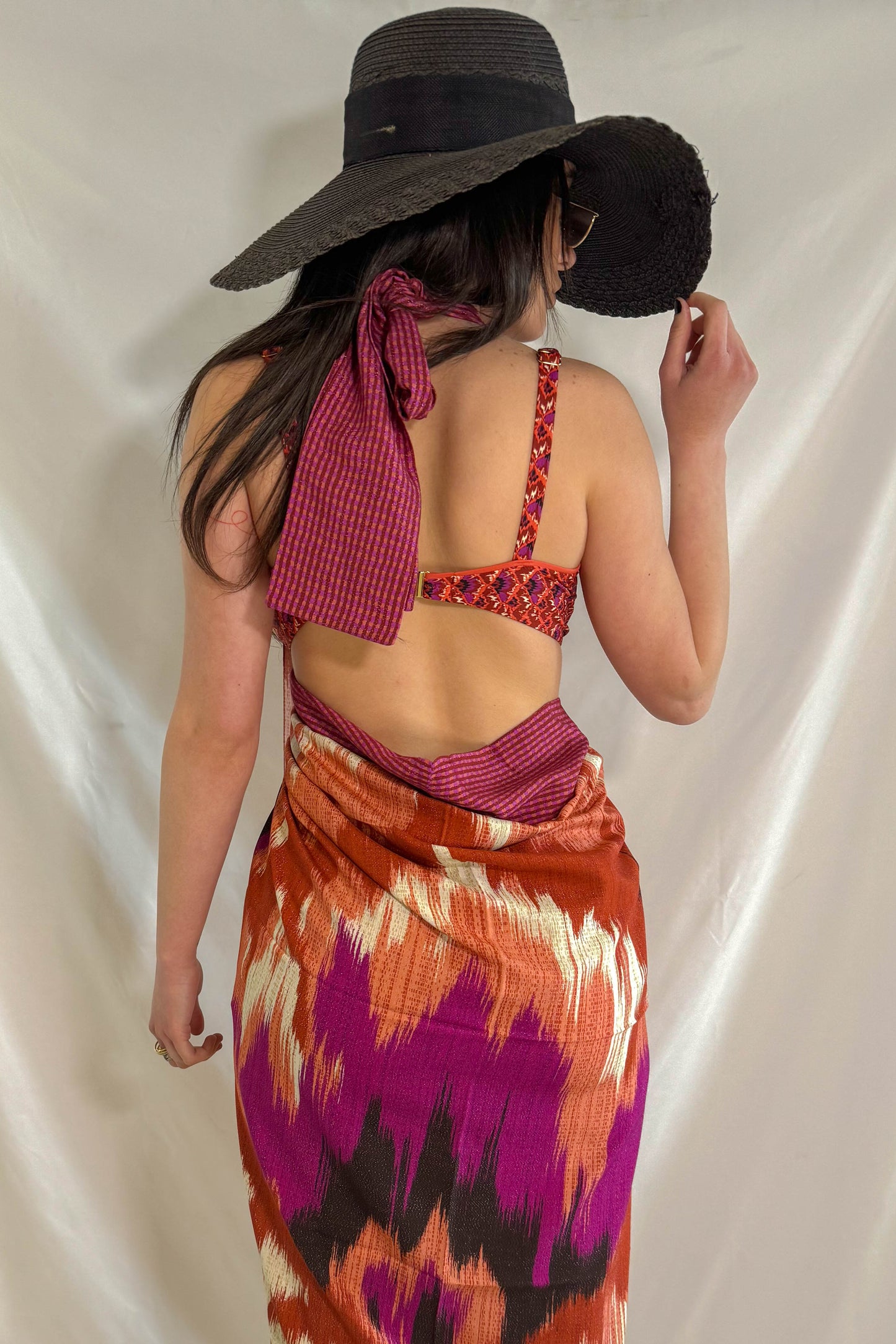 Pareo multicolore stile ikat elegante retro