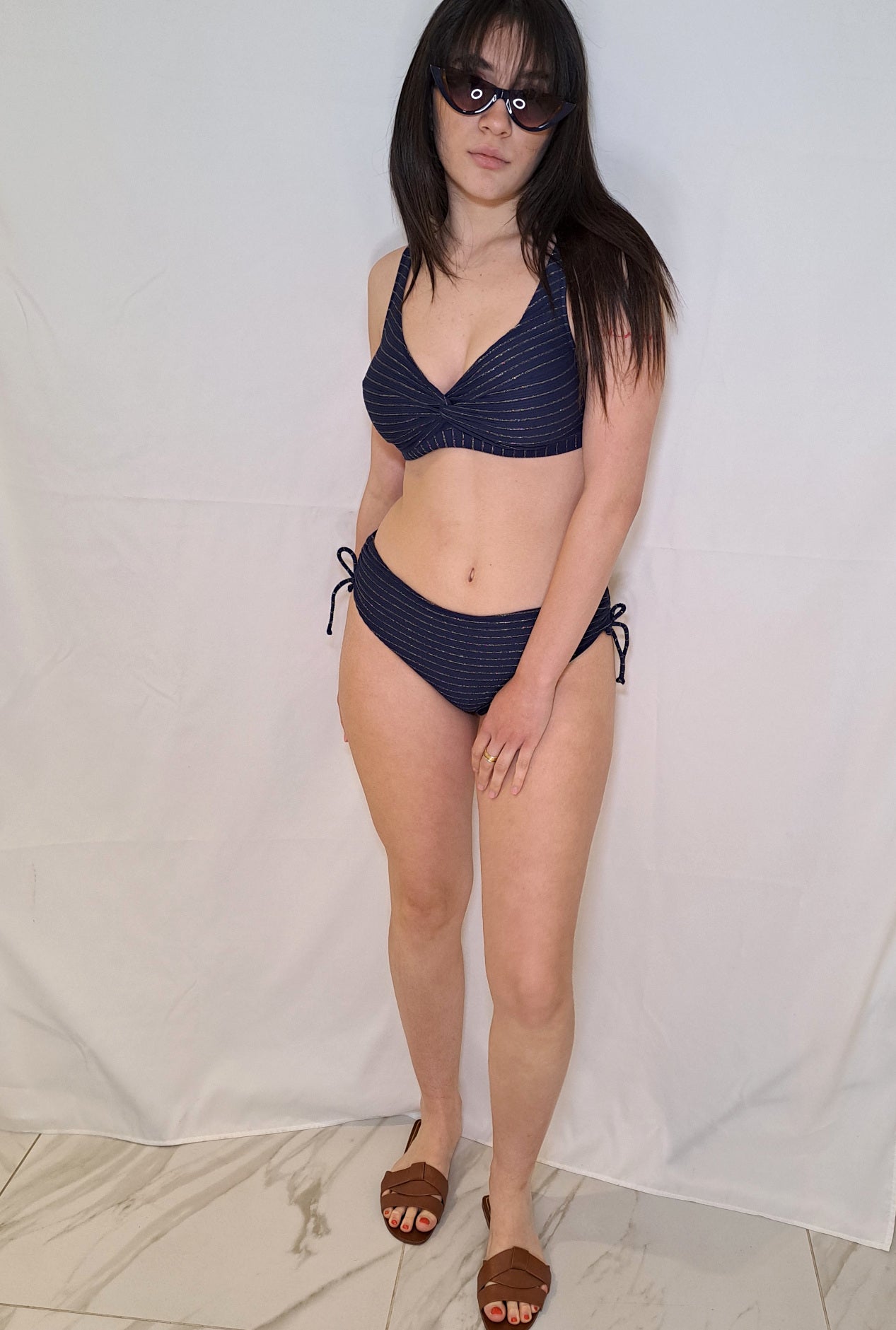 Bikini Blu Lurex Accadueo - Eleganza e Supporto per forme prosperose