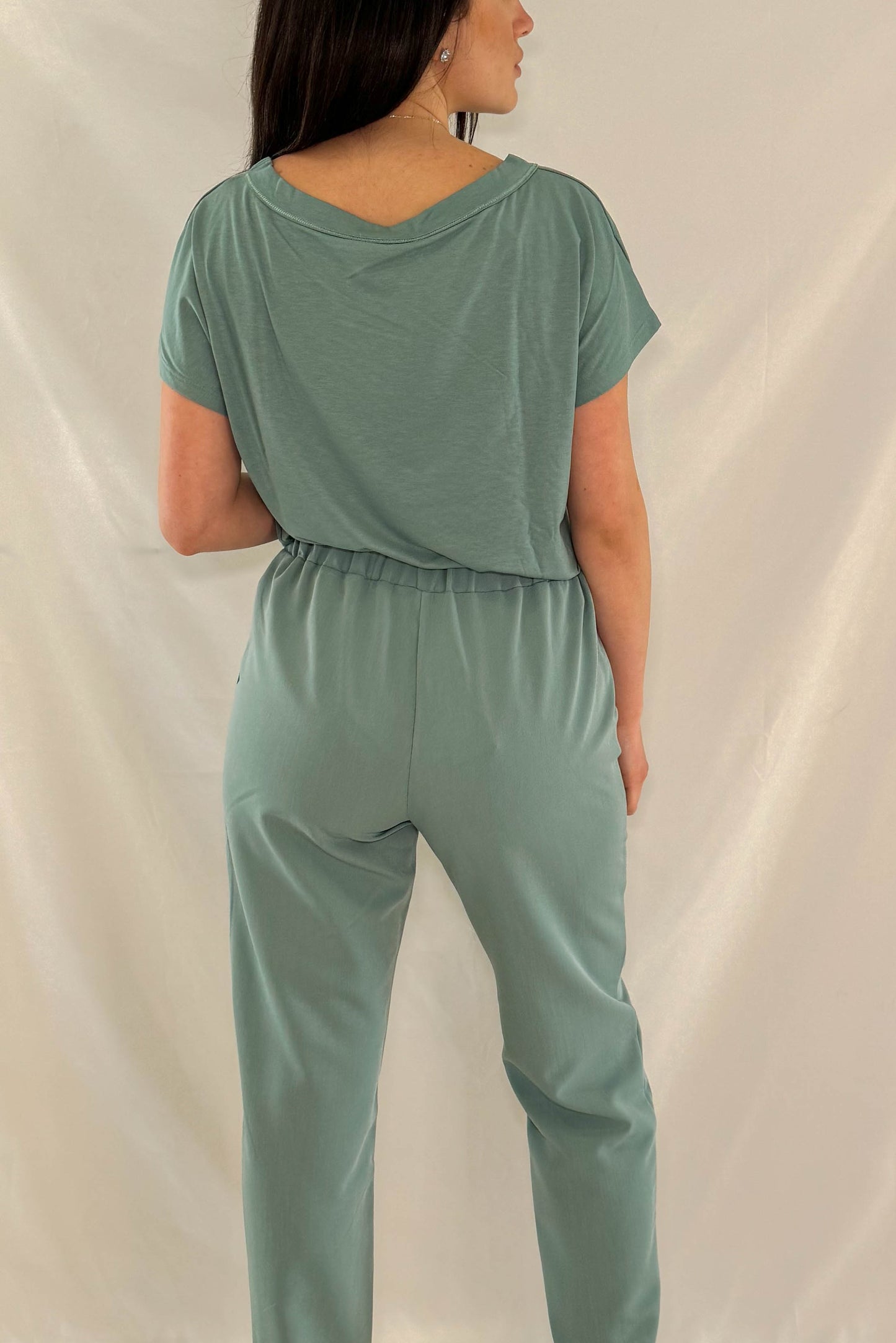 Pantalone elegante Oroblu in verde acqua frontale