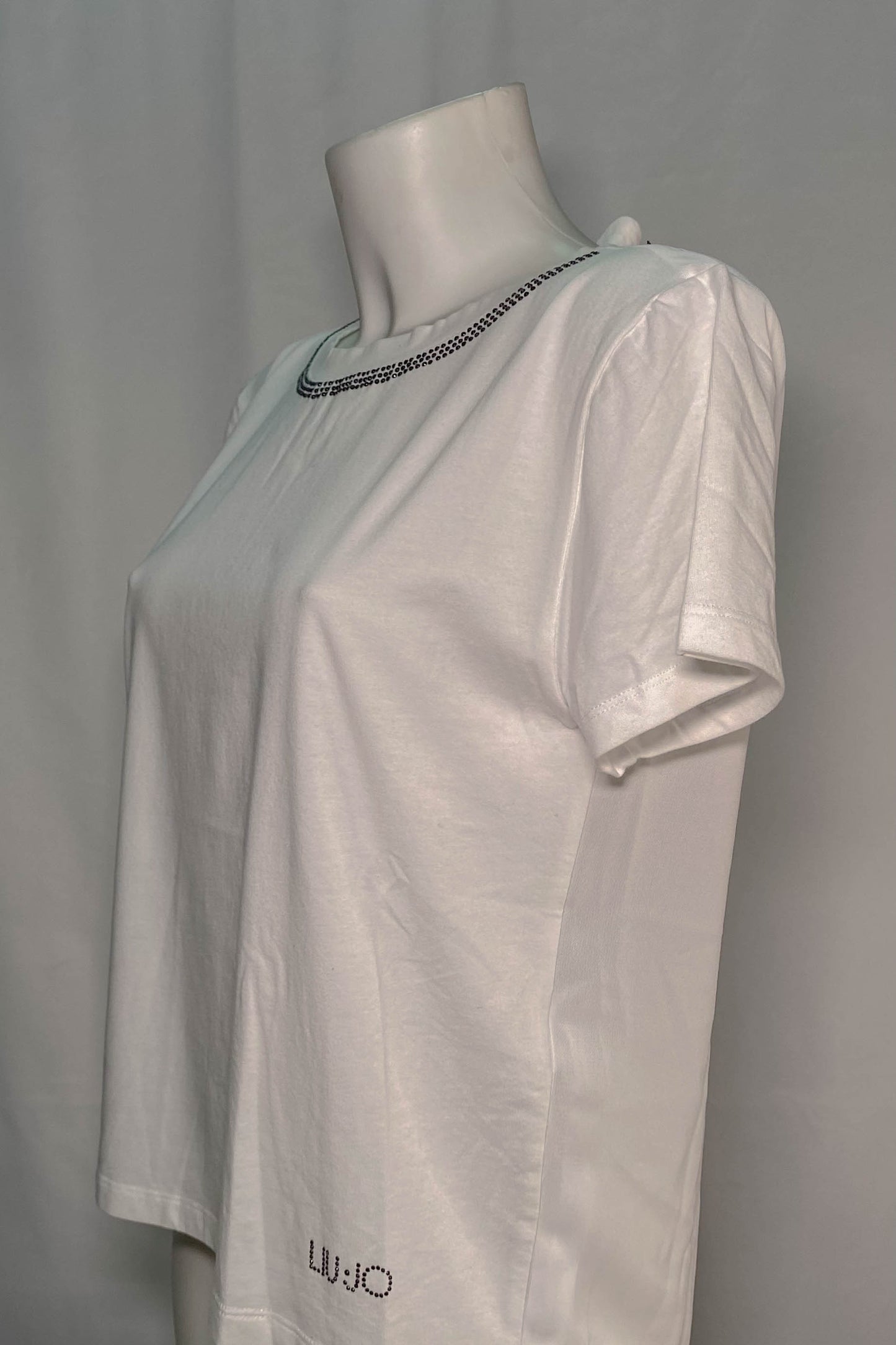 T-Shirt LIU JO bianca con dettagli brillanti donna