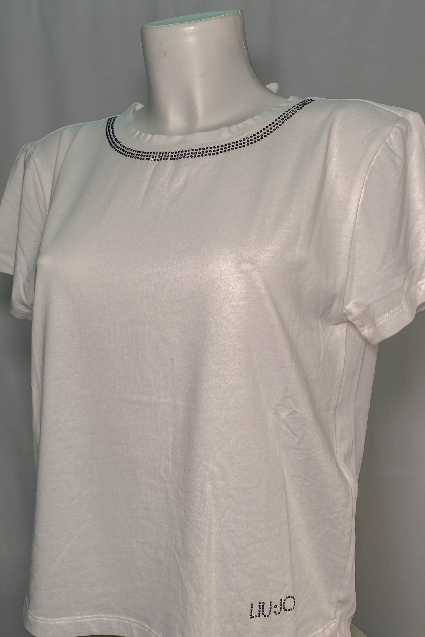 T-Shirt LIU JO bianca con dettagli brillanti donna
