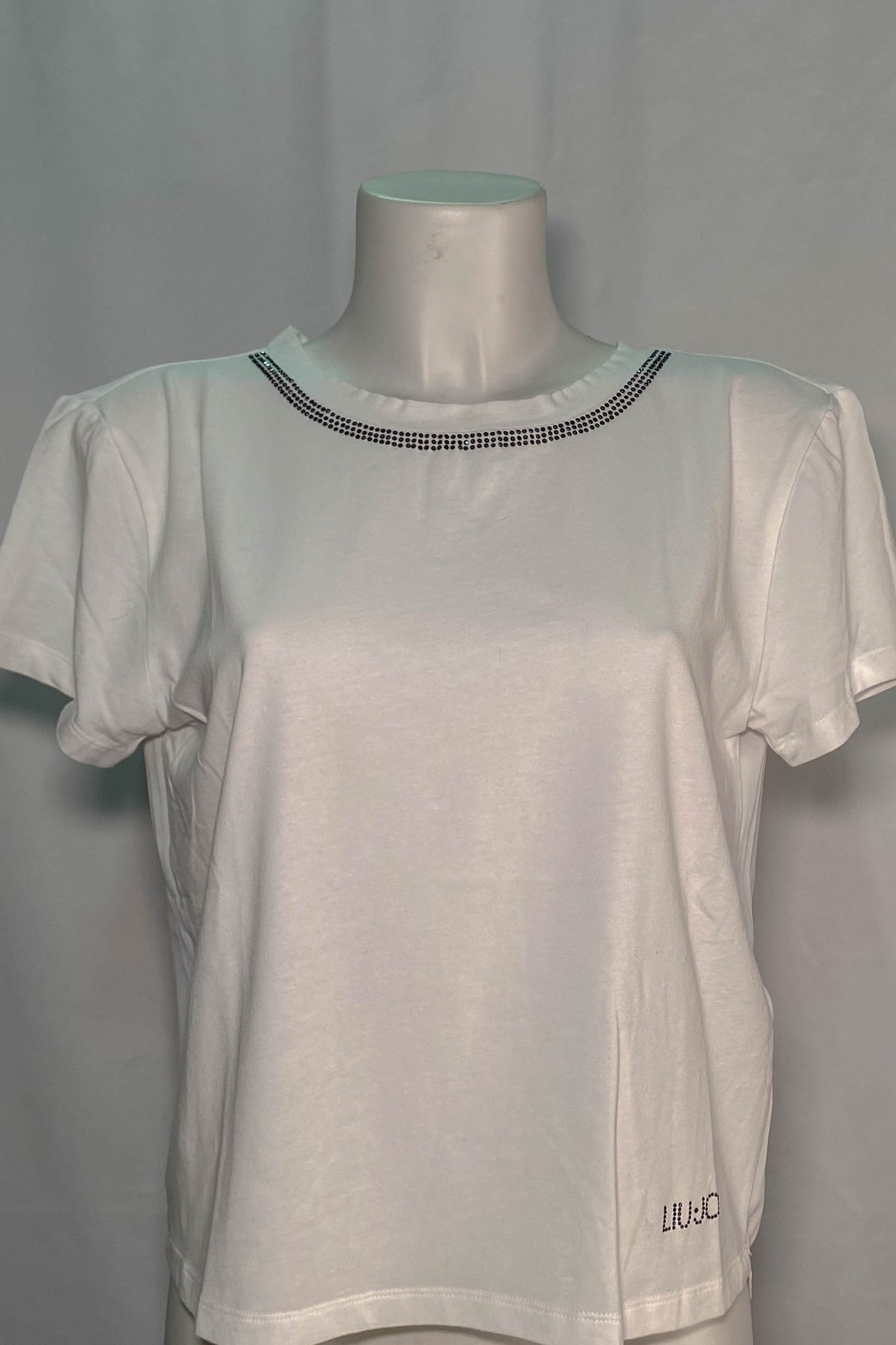 T-Shirt LIU JO bianca con dettagli brillanti donna