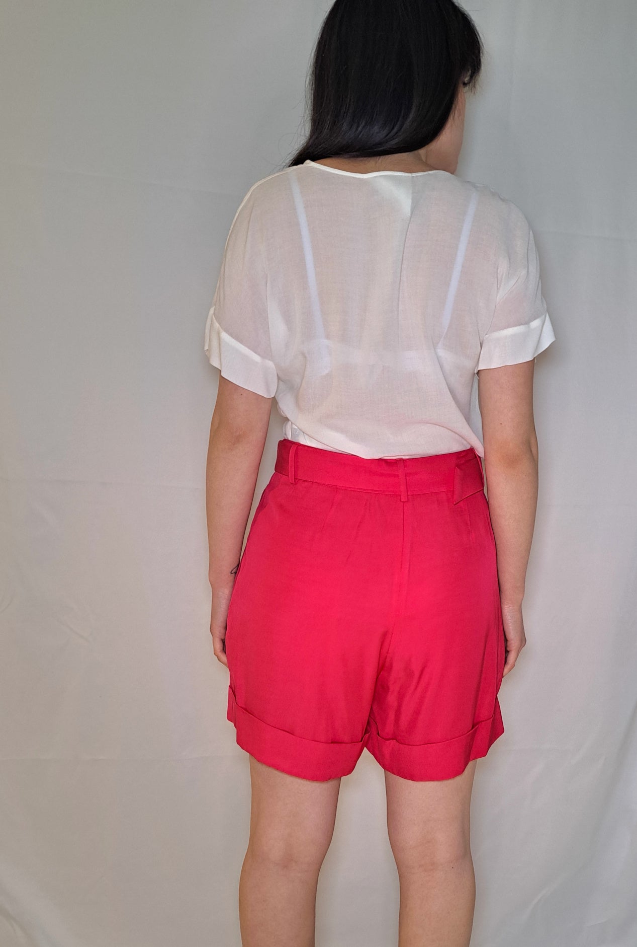 iujo-shorts-rosa-vita-alta-donna-retro