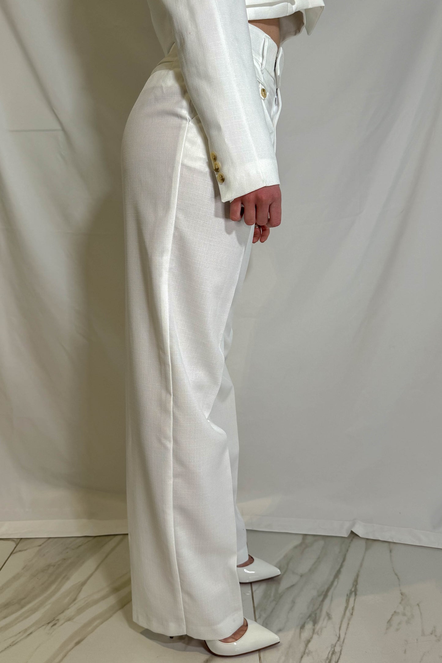 Pantalone elegante Bianco Vicolo con bottoni
