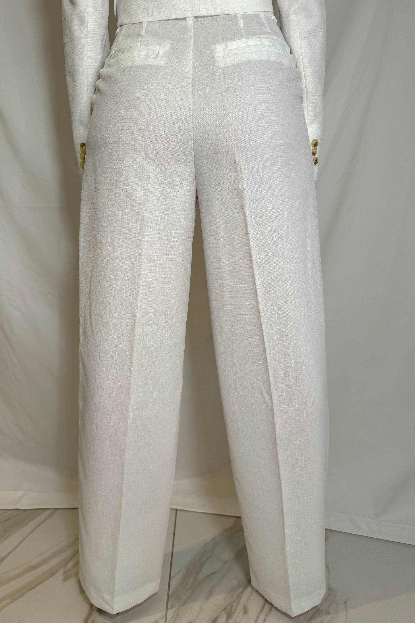 Pantalone elegante Bianco Vicolo con bottoni