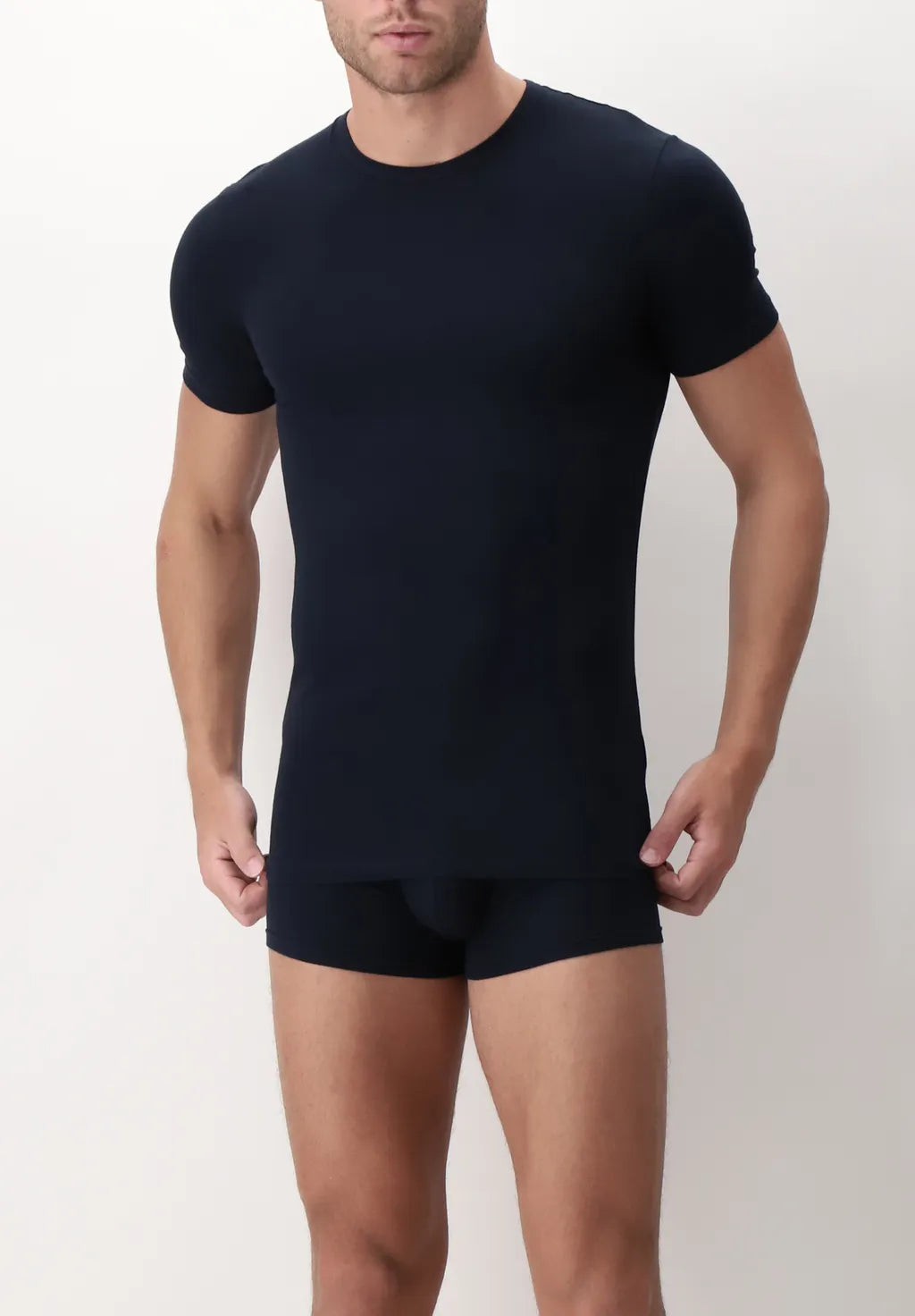 T-Shirt Girocollo in Cotone Elasticizzato In Action
