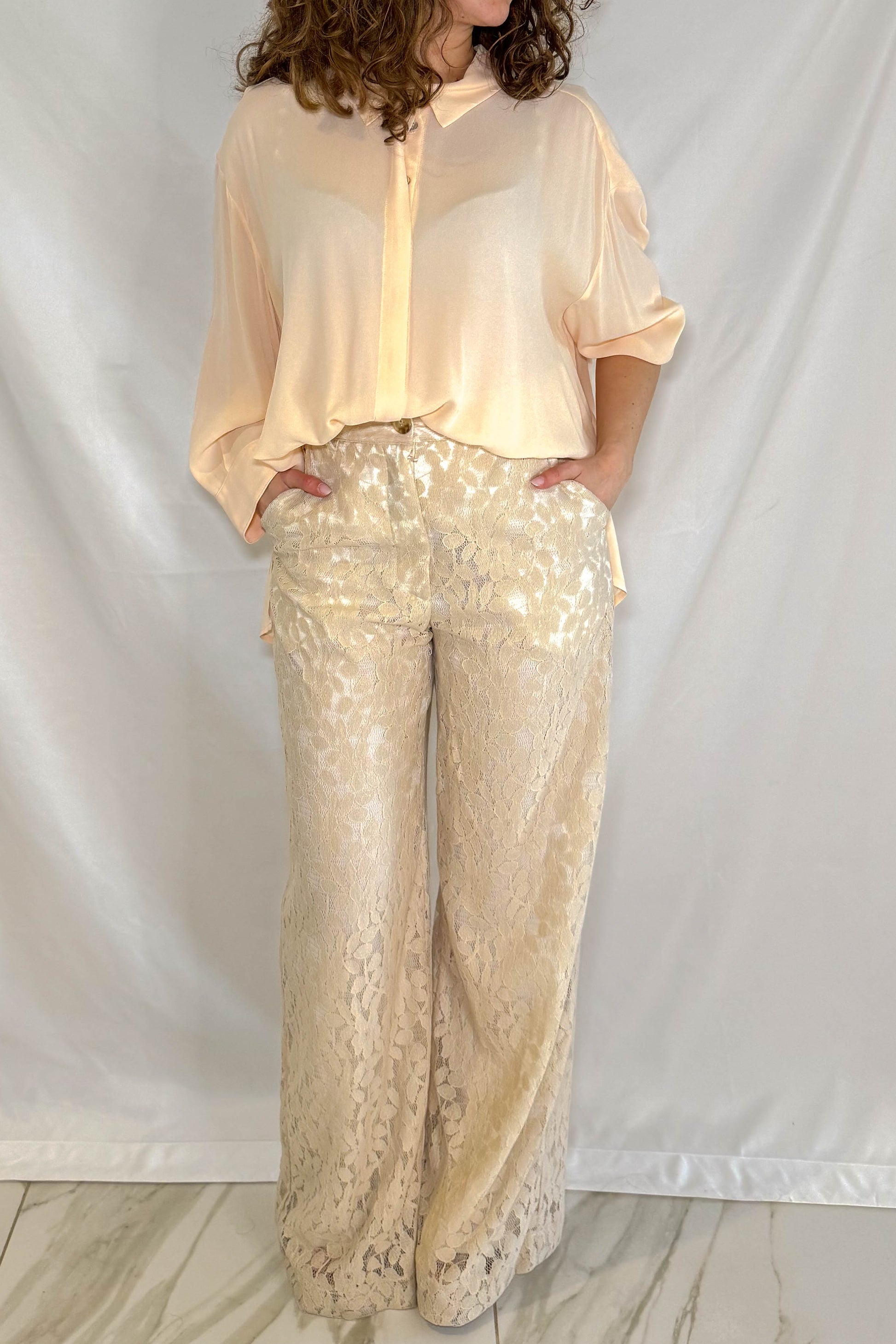 Pantaloni-pizzo-Dixie-color-pesca-frontale-eleganti