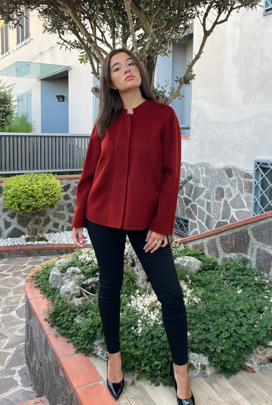 Cappotto corto alessia santi_fronte_bordeux