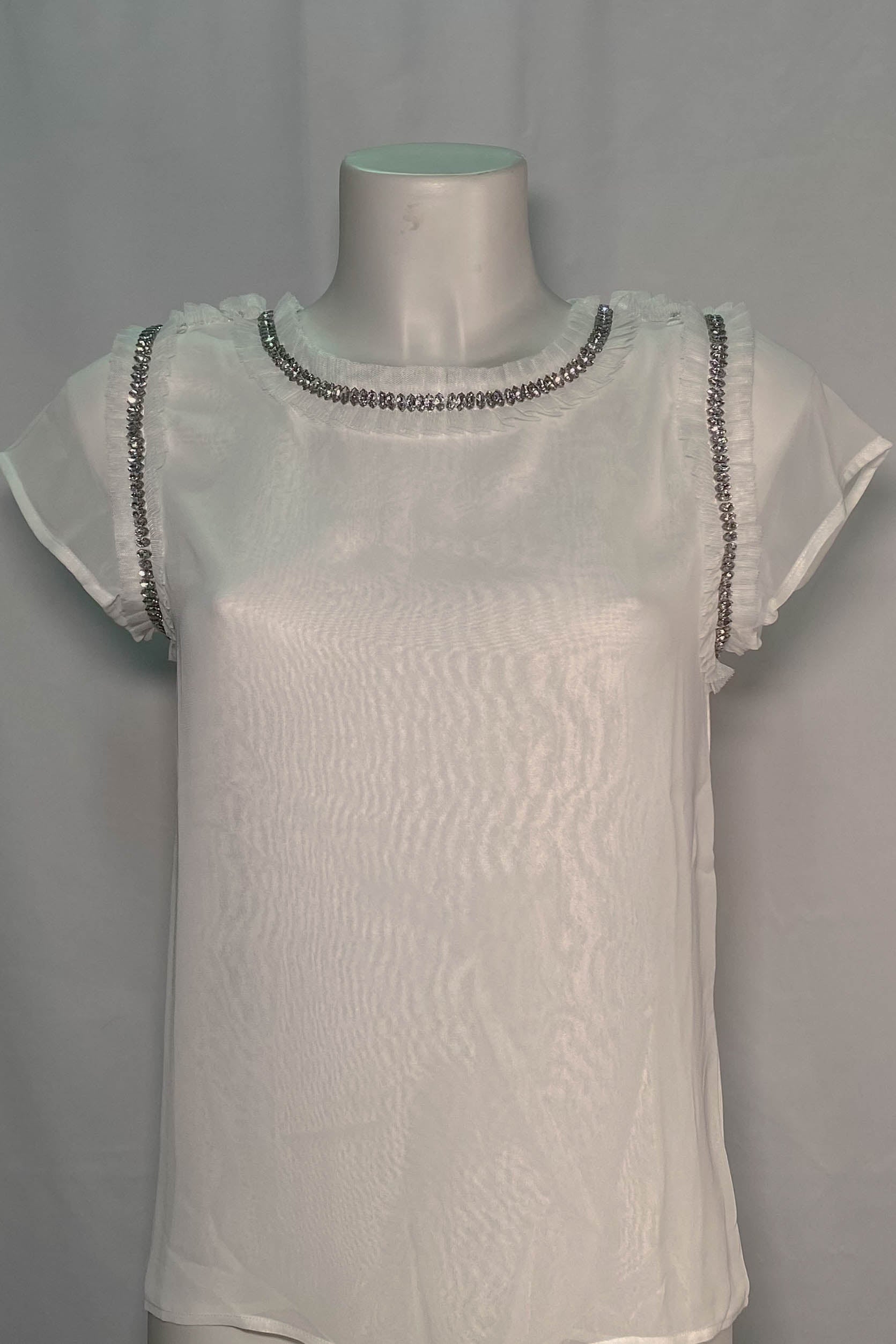 T-shirt bianca LIU JO con dettagli luminosi