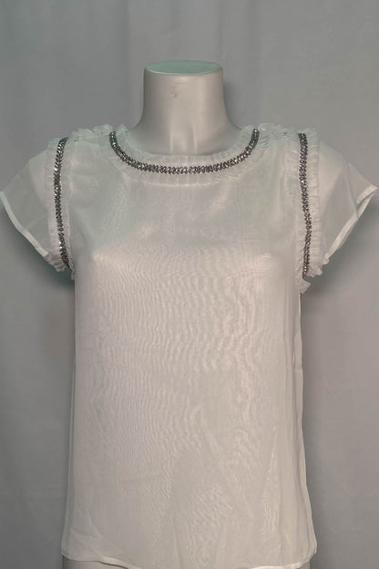 T-shirt bianca LIU JO con dettagli luminosi