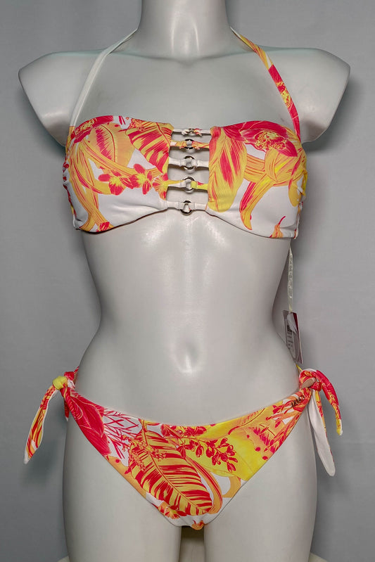 Costume bikini LIU JO fantasia floreale Bianco e Arancio