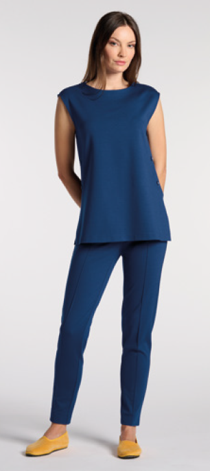 Top Donna Elegante Oroblù VOBT68077 – Senza Maniche, Dettagli Gold, Colori Vanilla e Marine